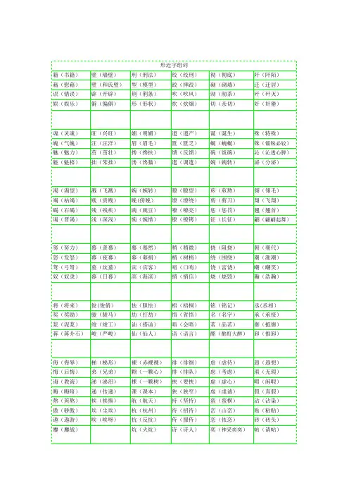 形近字组词