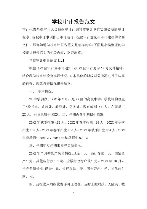 学校审计报告范文