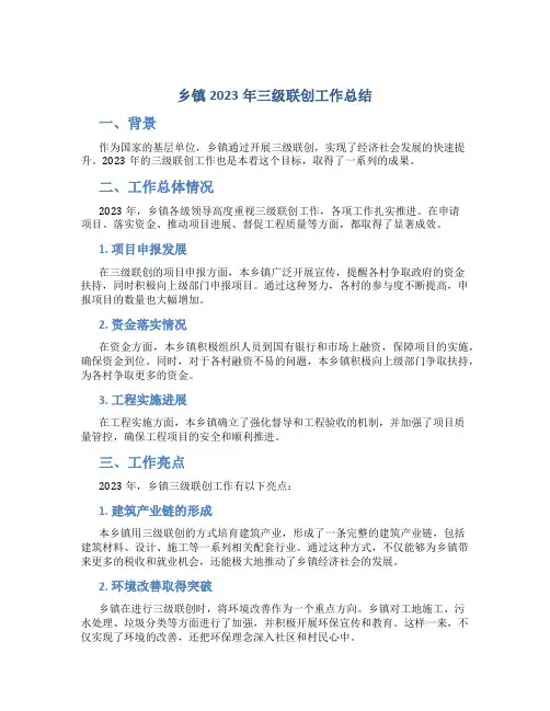 乡镇2023年三级联创工作总结