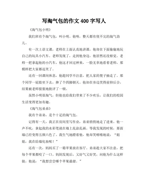 写淘气包的作文400字写人