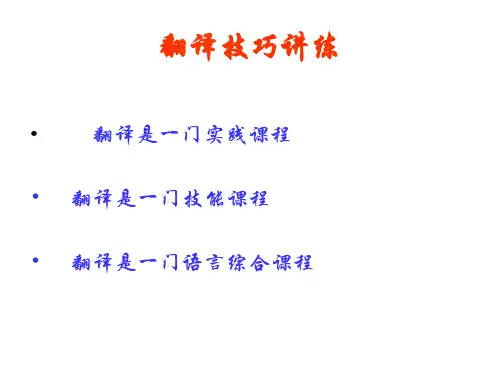 英汉汉英翻译技巧讲练