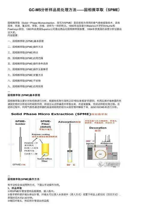 GC-MS分析样品前处理方法——固相微萃取（SPME）