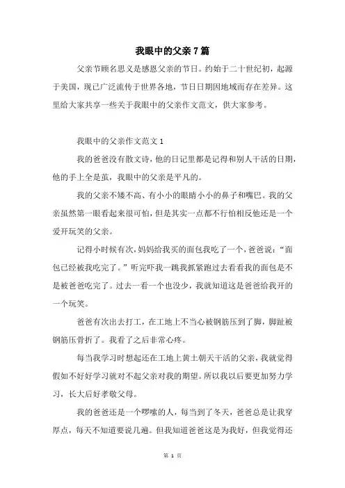 我眼中的父亲7篇