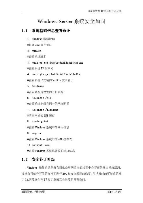 Windows Server系统安全加固