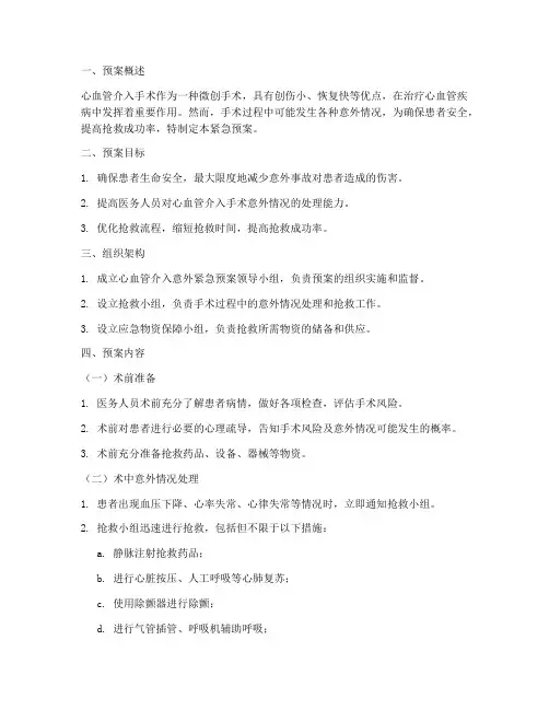 心血管介入意外紧急预案