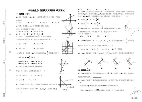 东阿二中八年级数学《函数及其图像》单元测试