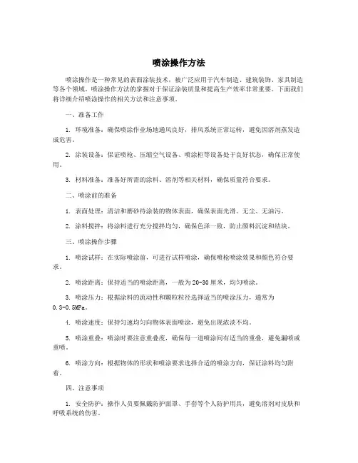 喷涂操作方法