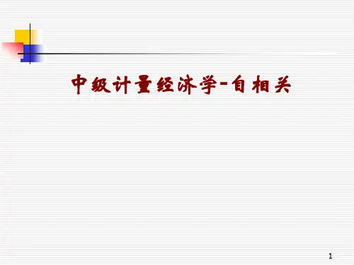 中级计量经济学-自相关