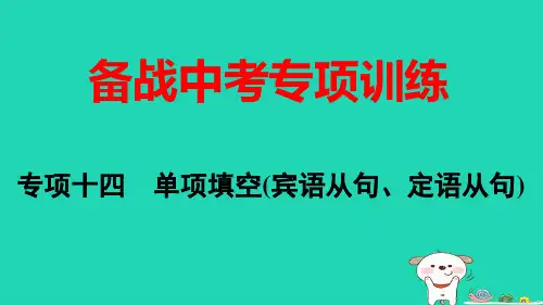 九年级英语全册专项十四单项填空(宾语从句定语从句)pptx课件新版人教新目标版