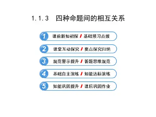 高二数学人教A版选修2-1课件：1.1.3四种命题间的相互关系(共52张) 
