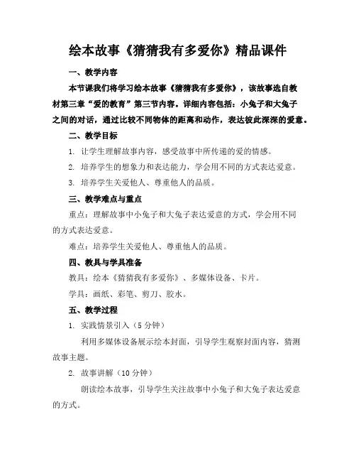 绘本故事《猜猜我有多爱你》精品课件