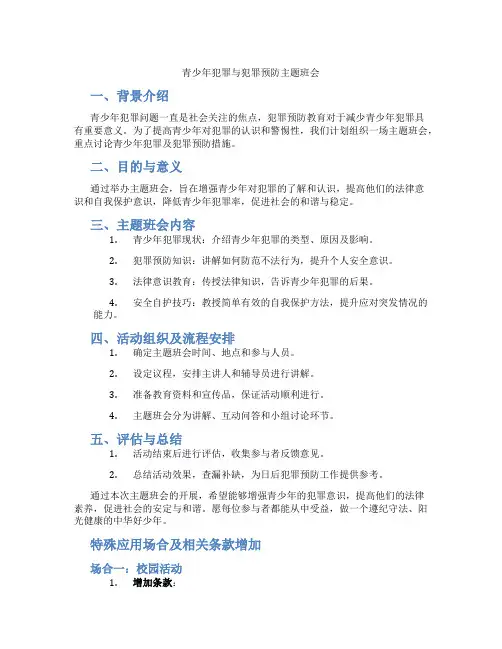 青少年犯罪与犯罪预防主题班会