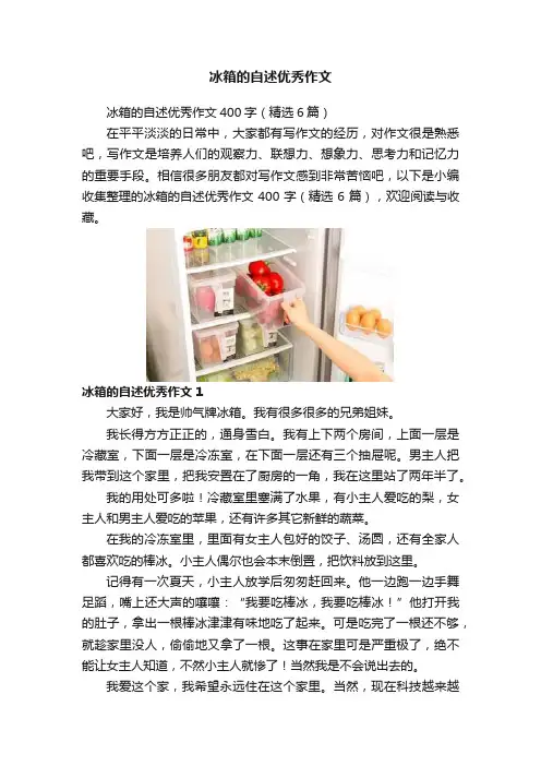 冰箱的自述优秀作文