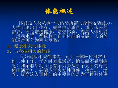 体能训练与测试ppt课件