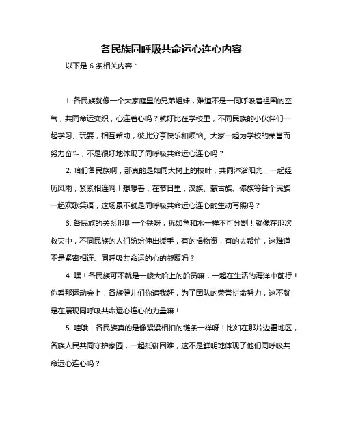 各民族同呼吸共命运心连心内容