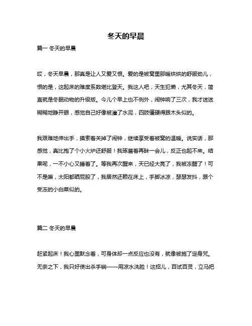 作文《冬天的早晨》