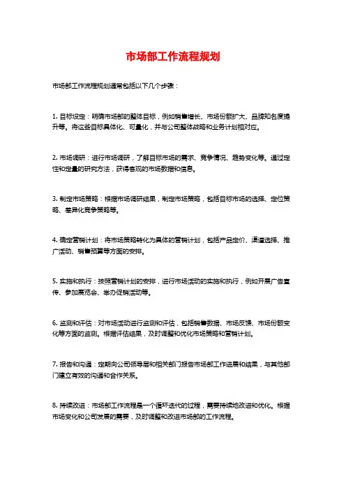 市场部工作流程规划