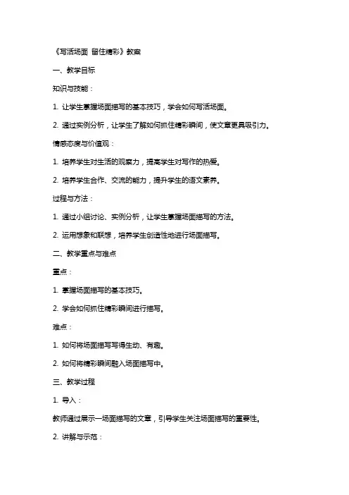 《写活场面留住精彩》教案