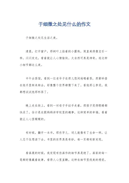 于细微之处见什么的作文