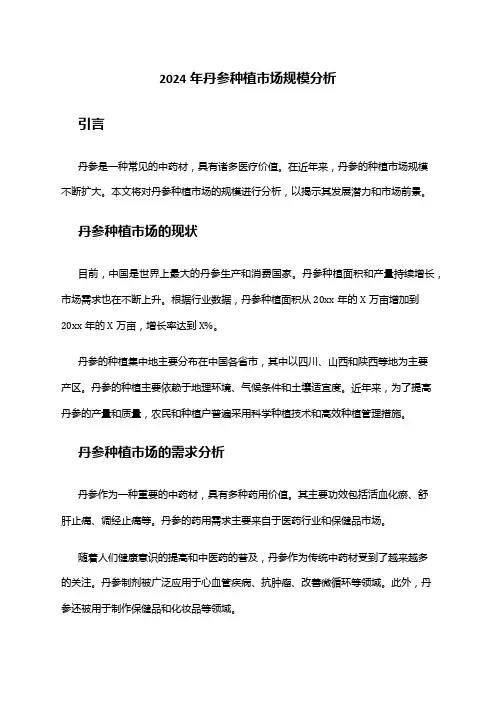 2024年丹参种植市场规模分析