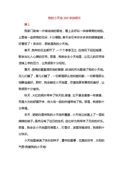 我的小天地300字说明文