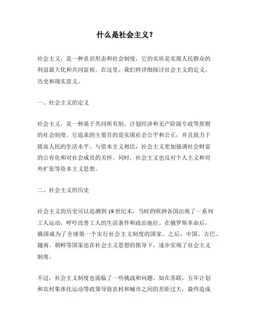 什么是社会主义？