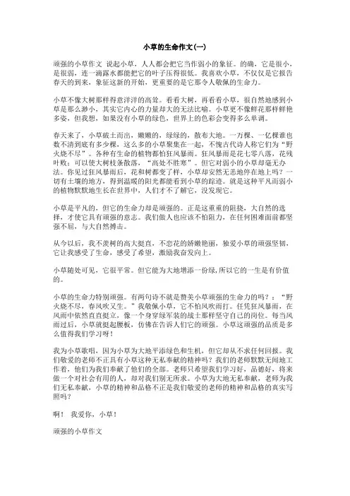 小草的生命作文