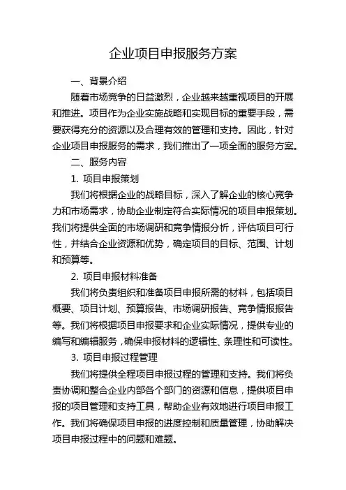 企业项目申报服务方案