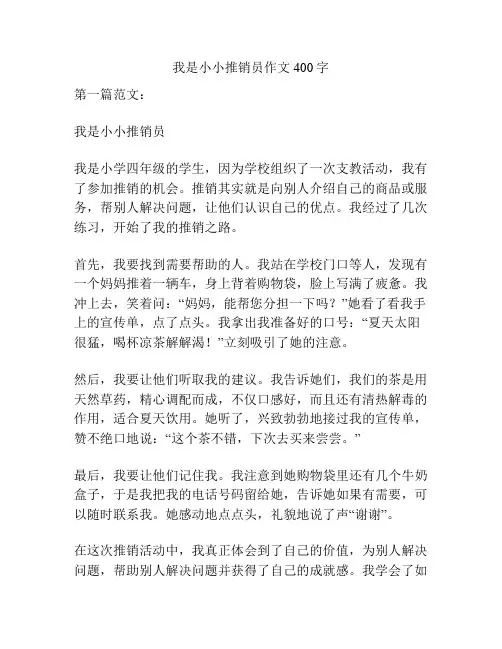 我是小小推销员作文400字
