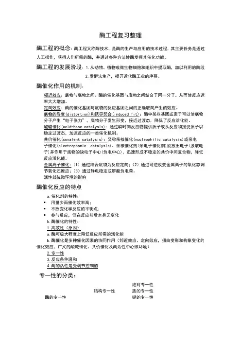 酶工程复习整理