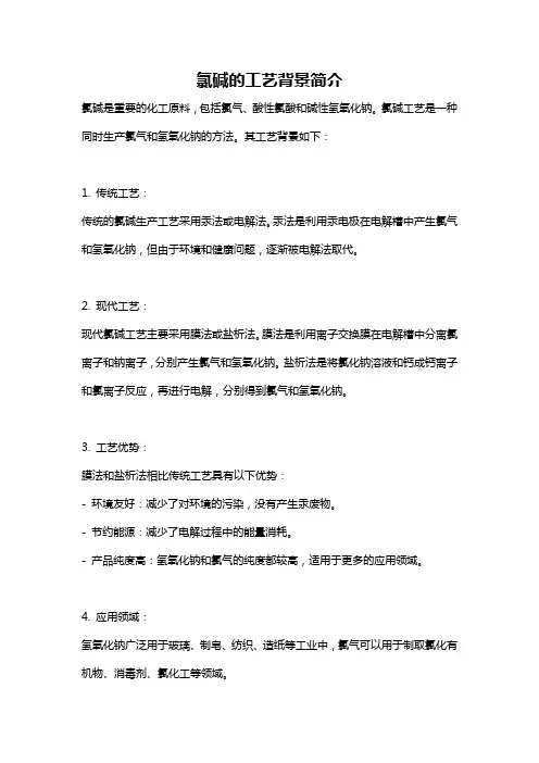 氯碱的工艺背景简介