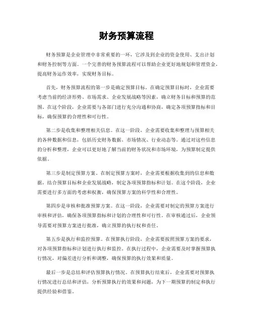 财务预算流程