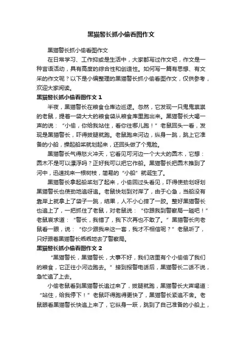 黑猫警长抓小偷看图作文