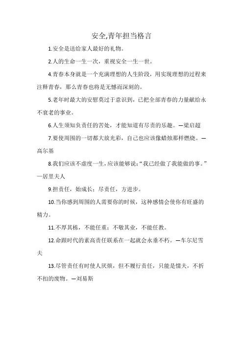 安全,青年担当格言