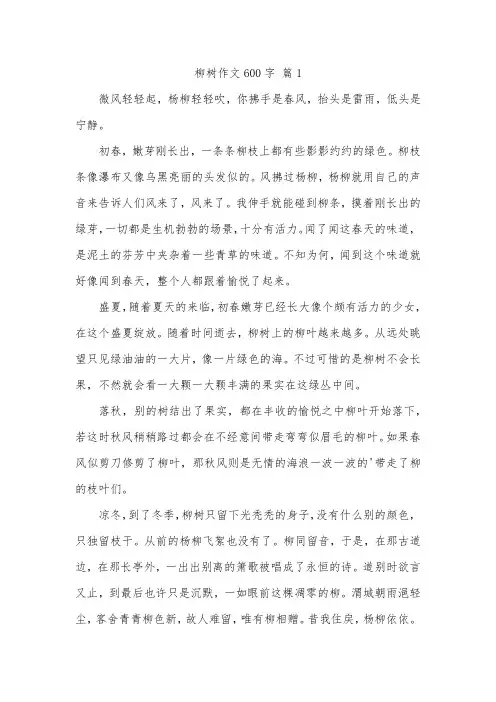 以柳为主题的作文600字