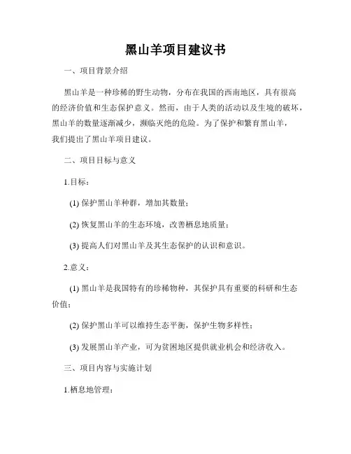 黑山羊项目建议书