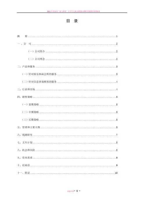 星星网络公司创业计划书