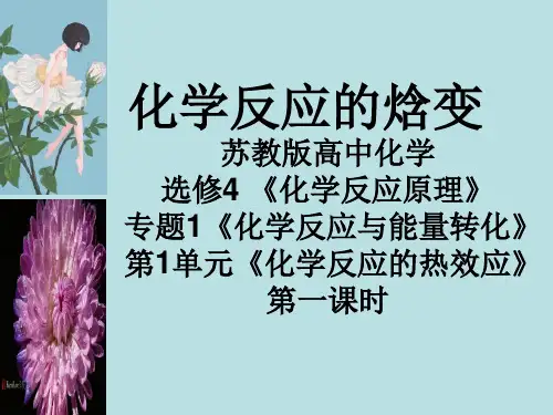 高中化学苏教版选修四 1.1.4 化学反应中的热效应 化学反应的焓变 课件 (共18张PPT)