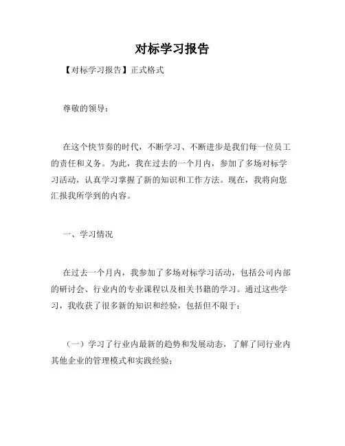 对标学习报告