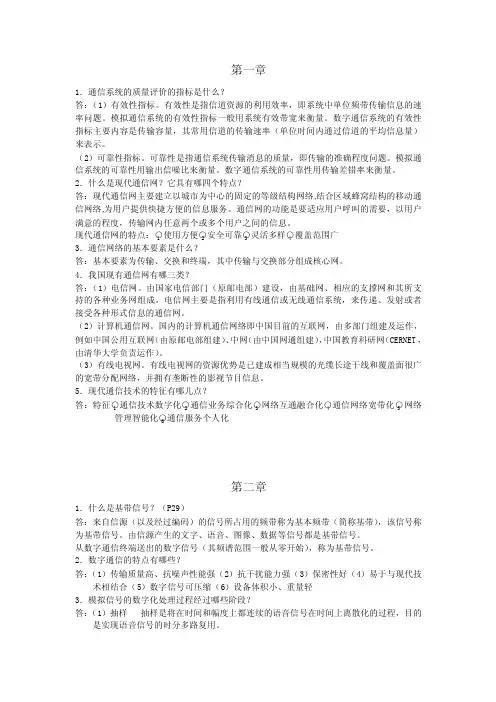 现代通信技术基础复习