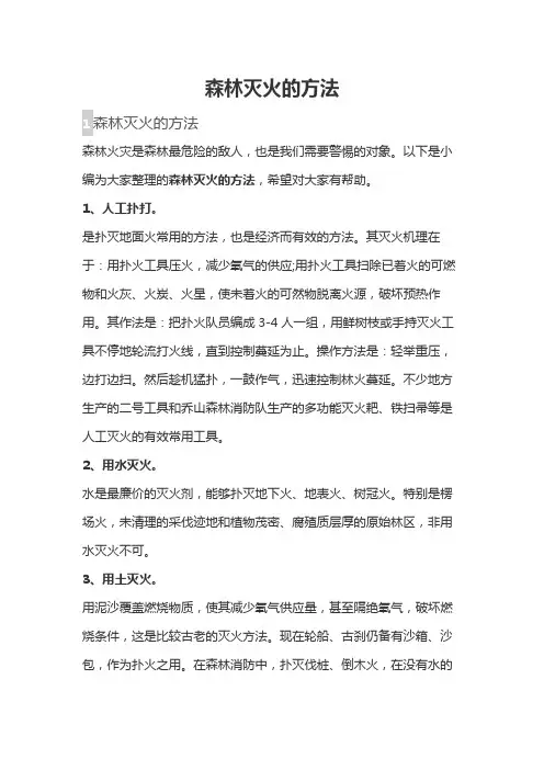 森林灭火的方法