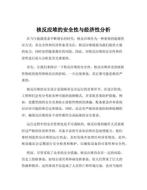 核反应堆的安全性与经济性分析