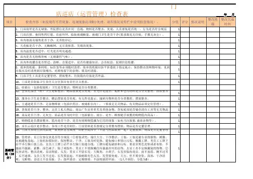 药店门店巡店 运营管理 检查表