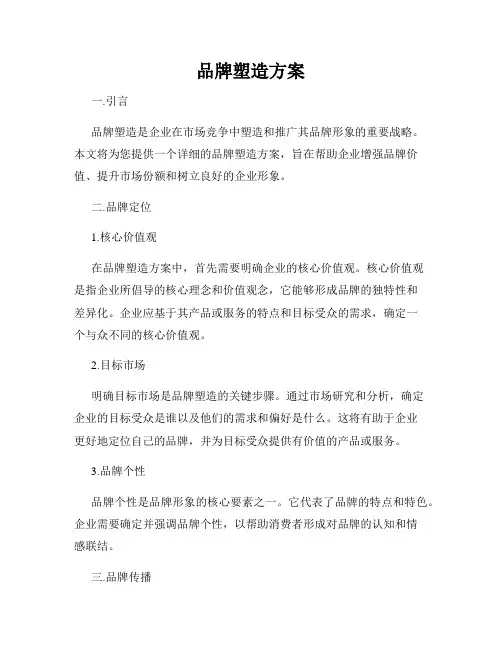 品牌塑造方案
