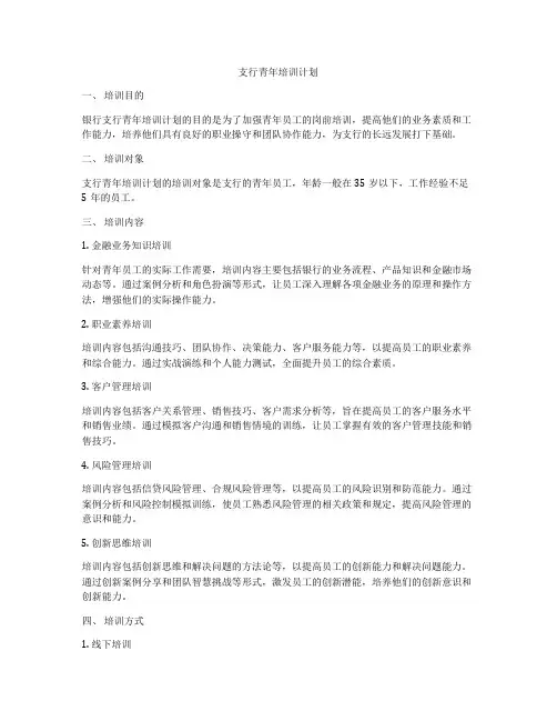 支行青年培训计划