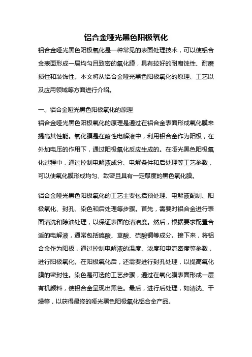 铝合金哑光黑色阳极氧化