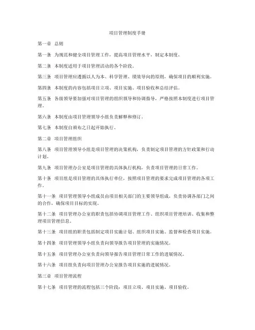 项目管理制度手册