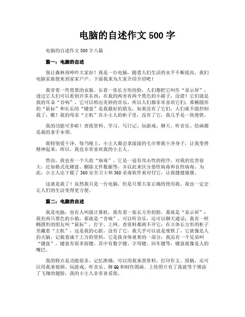 电脑的自述作文500字