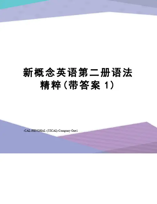 新概念英语第二册语法精粹(带答案1)