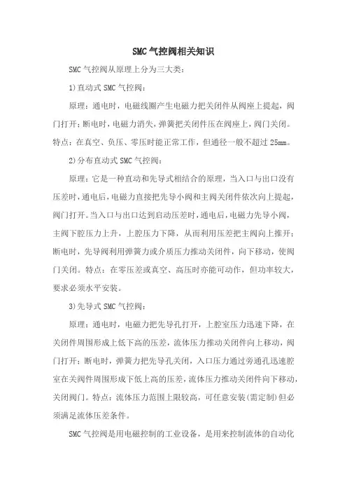 SMC气控阀相关知识